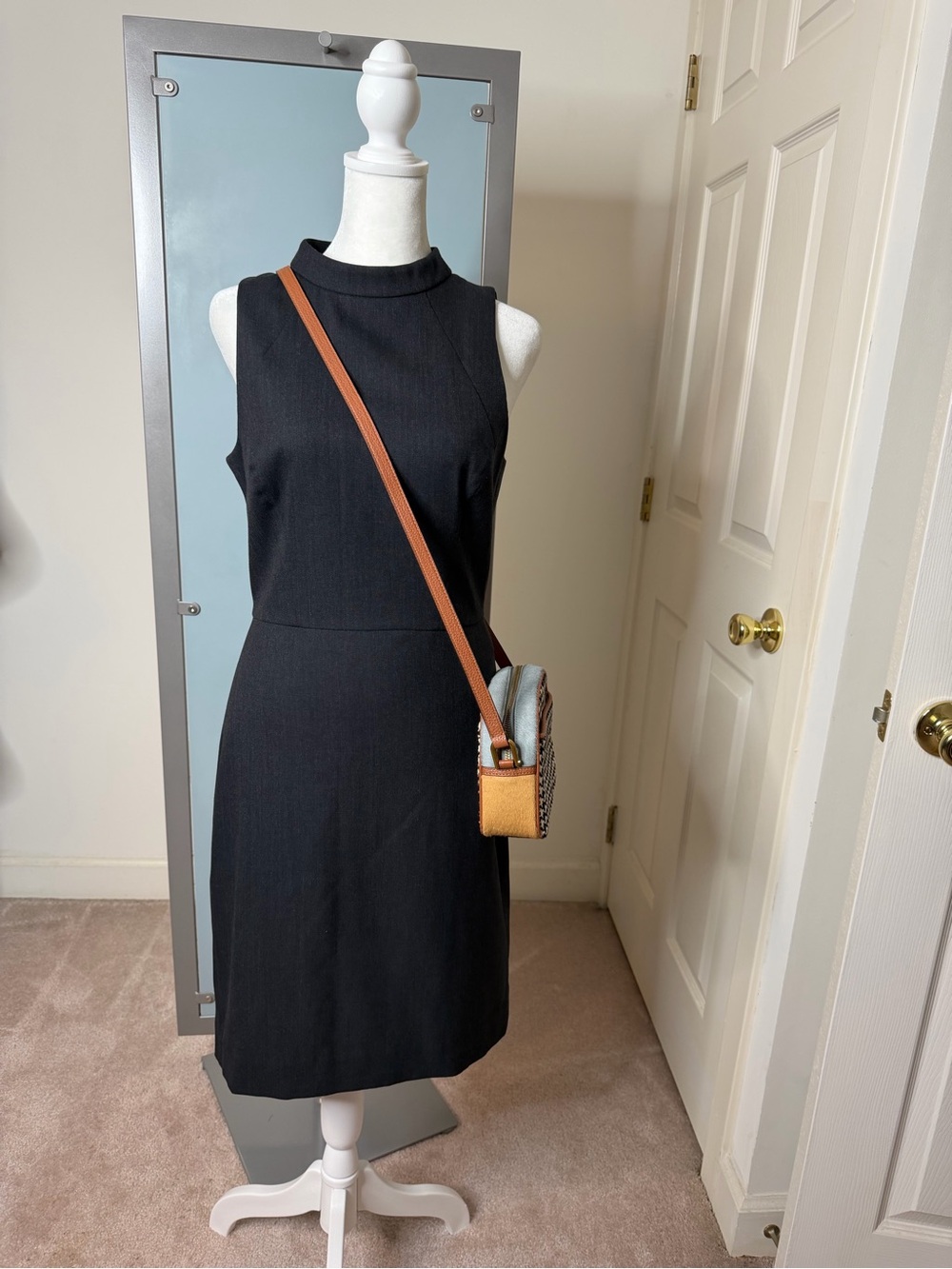 J. Crew Sleeveless Black Midi Sheath Dress